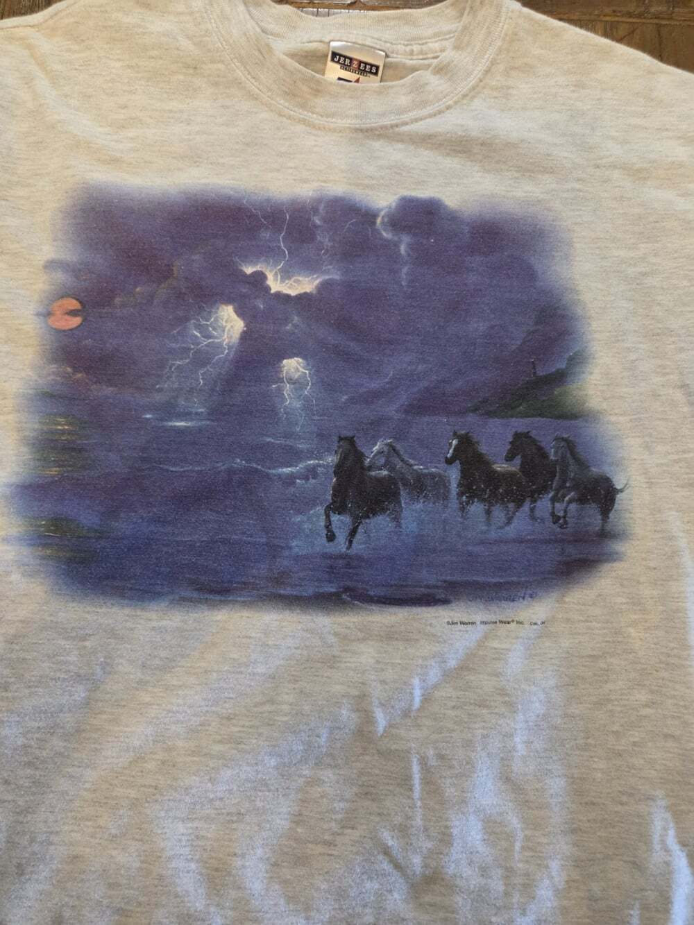 Wild Horses Running In A Thunderstorm Tshirt Size M